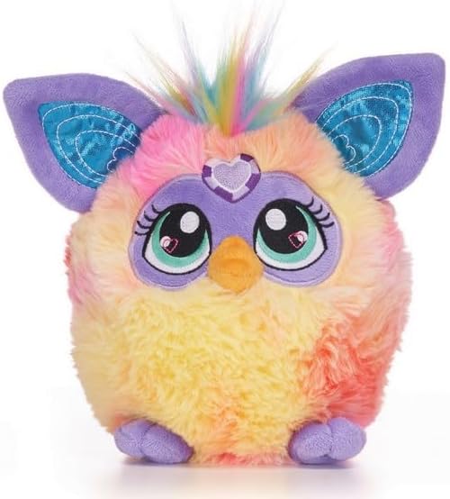 Plush Furby 7" Pink Yellow Rainbow